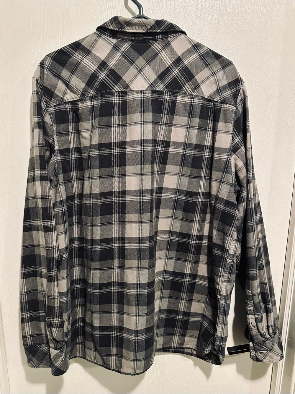 The North Face Black and Gray Plaid Button-Down Shirt